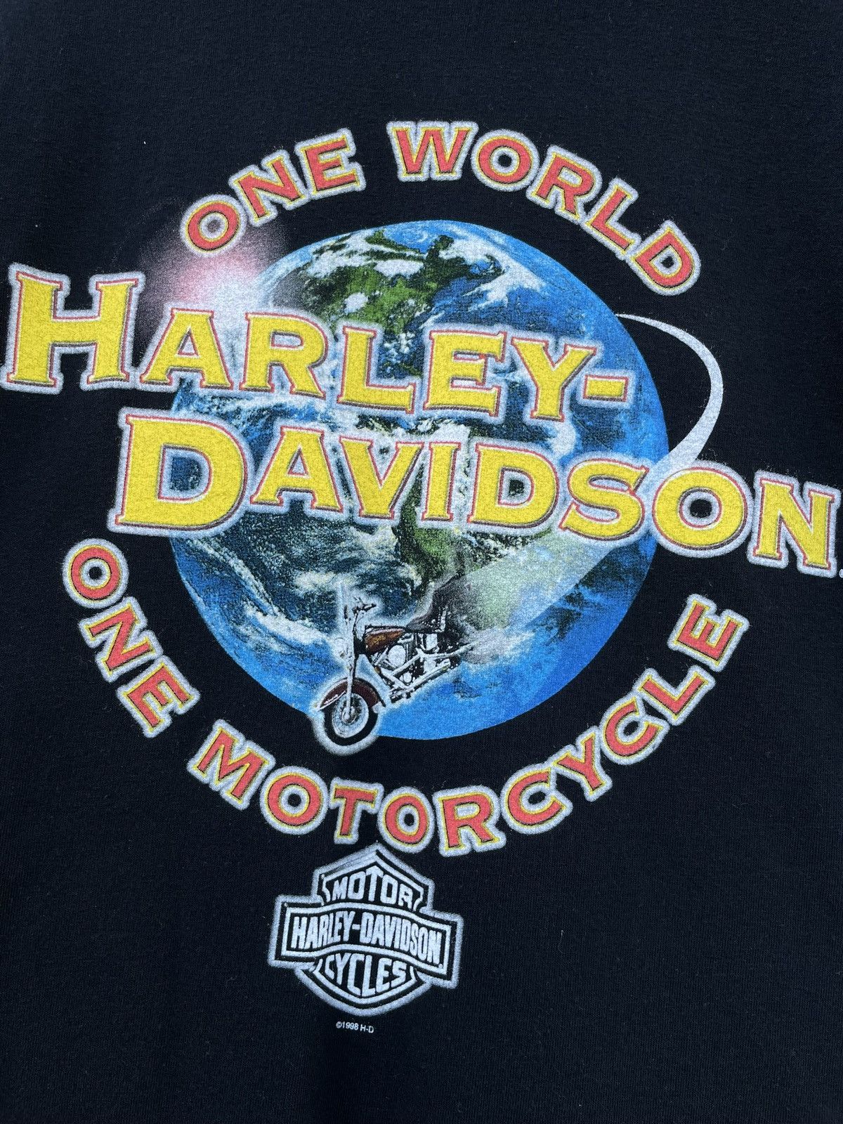 Harley Davidson × Vintage Vintage 1998 One World Harley Davidson Tee XL Size US XL / EU 56 / 4 - 4 Thumbnail