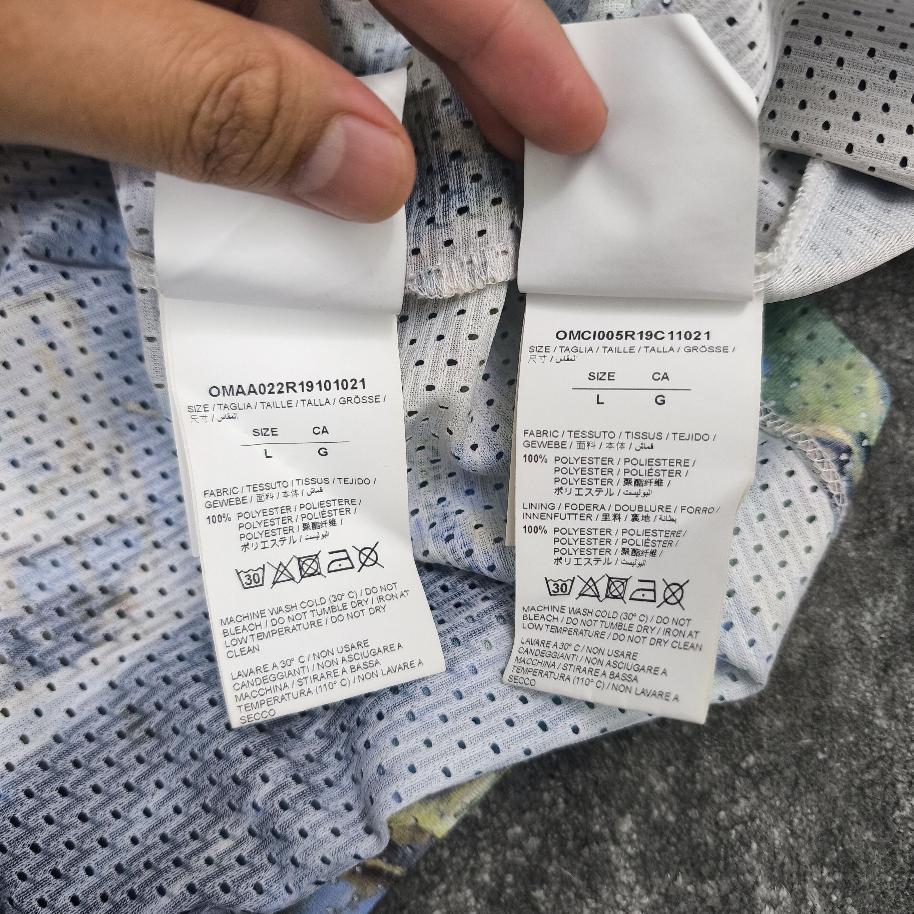 Off-White 2019 Virgil Abloh Mesh Impressionism Lake Logo T-Shirt Size US L / EU 52-54 / 3 - 12 Thumbnail