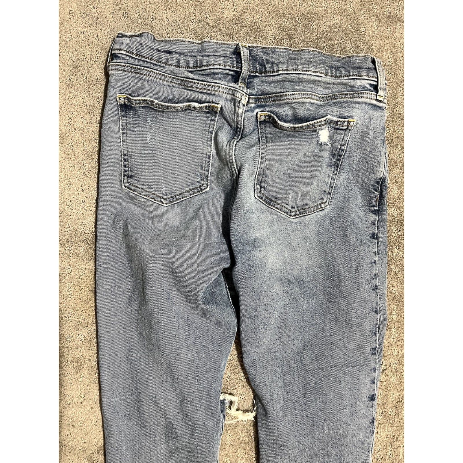 Gap GAP Jeans Womens 30 Regular Dark Blue Stretch Denim Skinny Tapered Distressed Size 30" / US 8 / IT 44 - 4 Thumbnail
