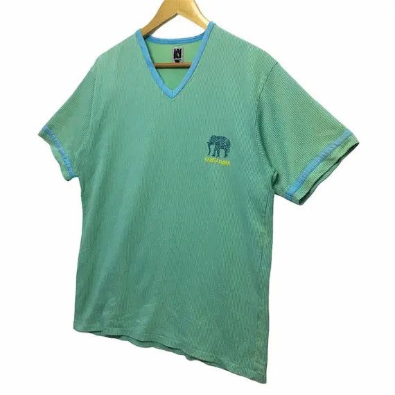 Kansai Yamamoto Vtg 80' KANSAI YAMAMOTO Tiny Elephant V Neck Tee Shirt Size US M / EU 48-50 / 2 - 5 Thumbnail