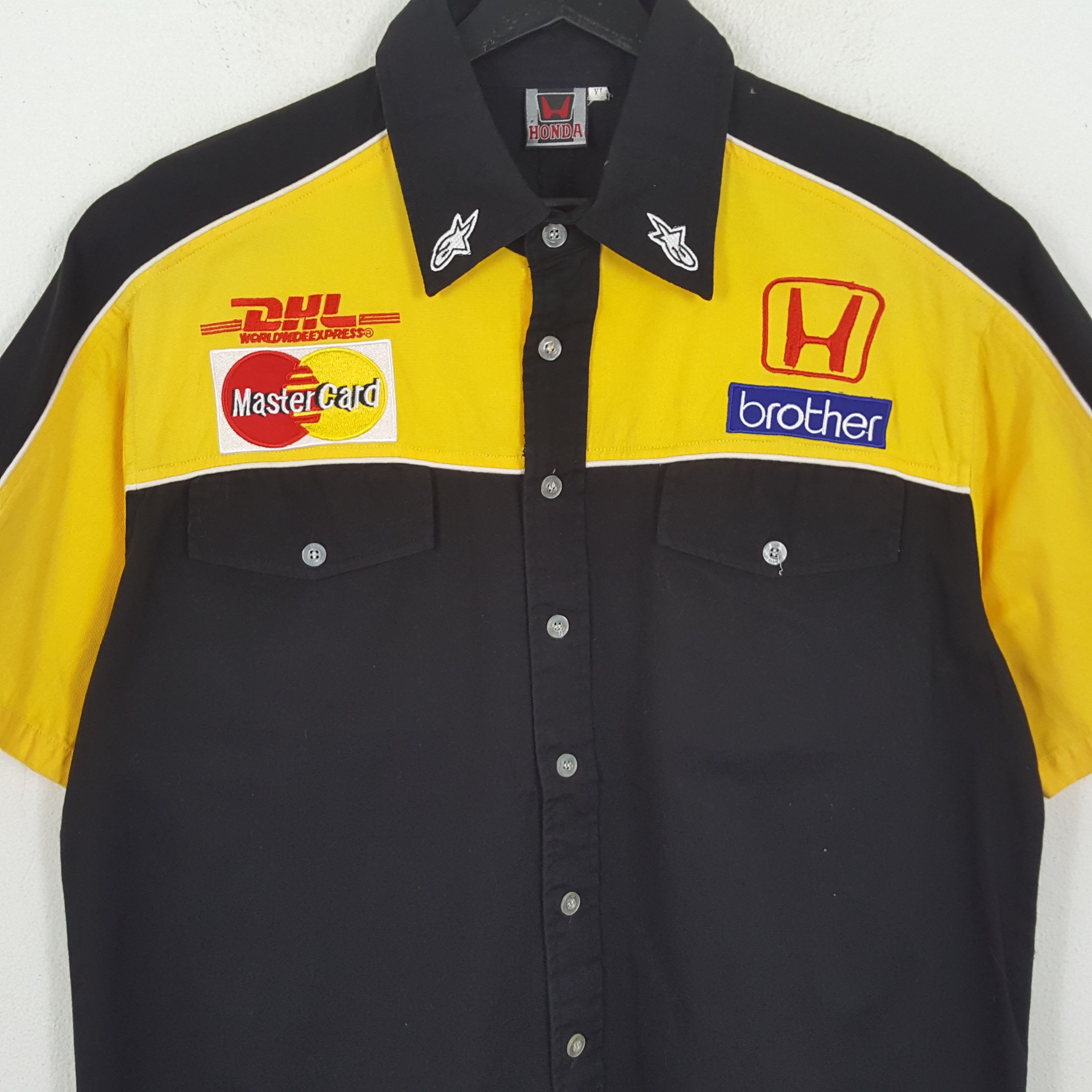 Honda × Vintage HONDA Japanese Motorsports Racing Team Shirt Size US L / EU 52-54 / 3 - 4 Thumbnail