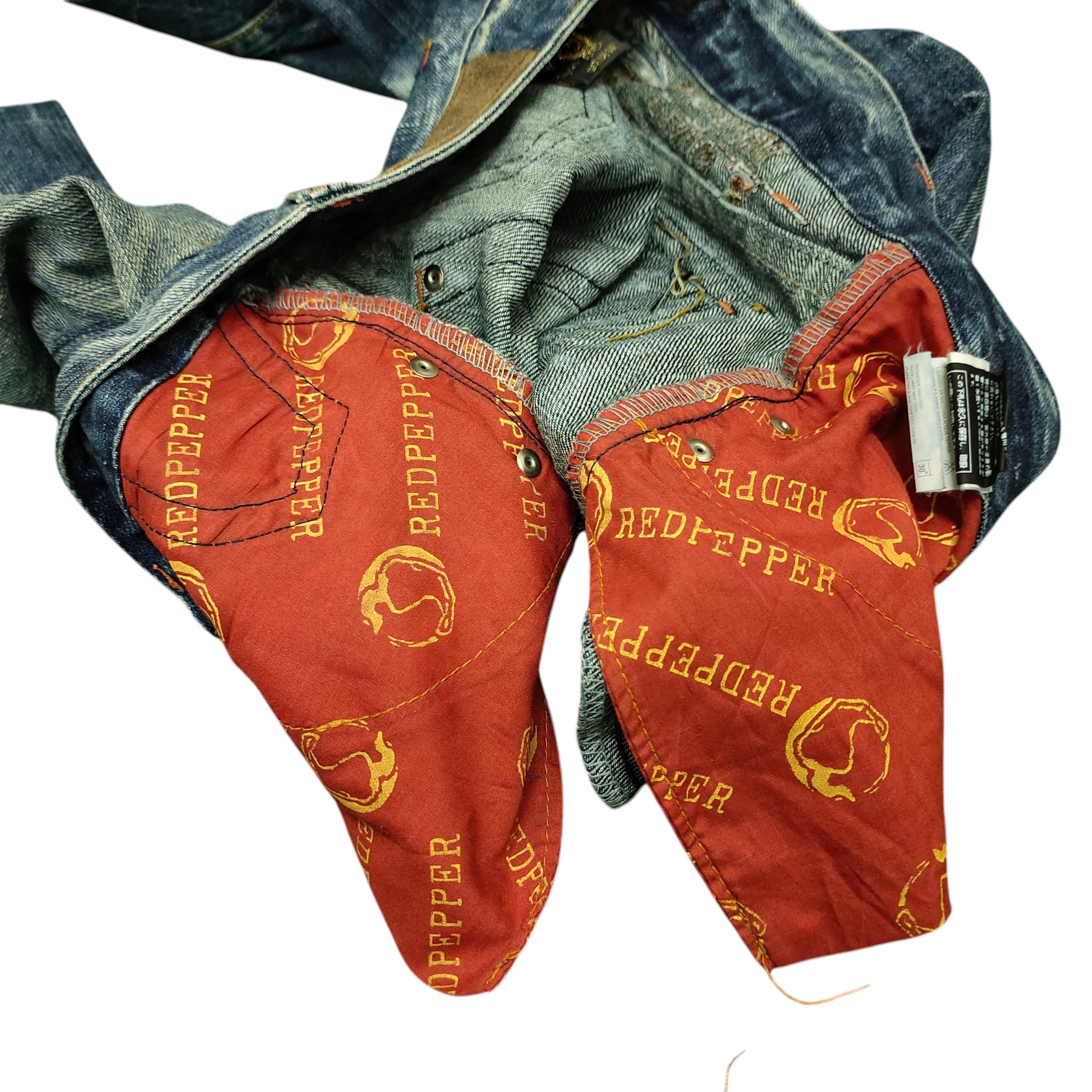 If Six Was Nine Flare Jeans Red Pepper Clawmark Distres Bootcut Low Rise Y2k Size US 28 / EU 44 - 18 Thumbnail