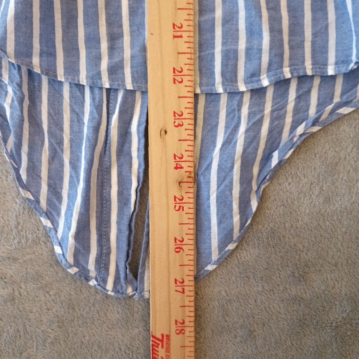 J.Crew J.Crew Shirt Womens Large Blue Striped Long Sleeve Button Up Lightweight Cotton Size L / US 10 / IT 46 - 6 Thumbnail