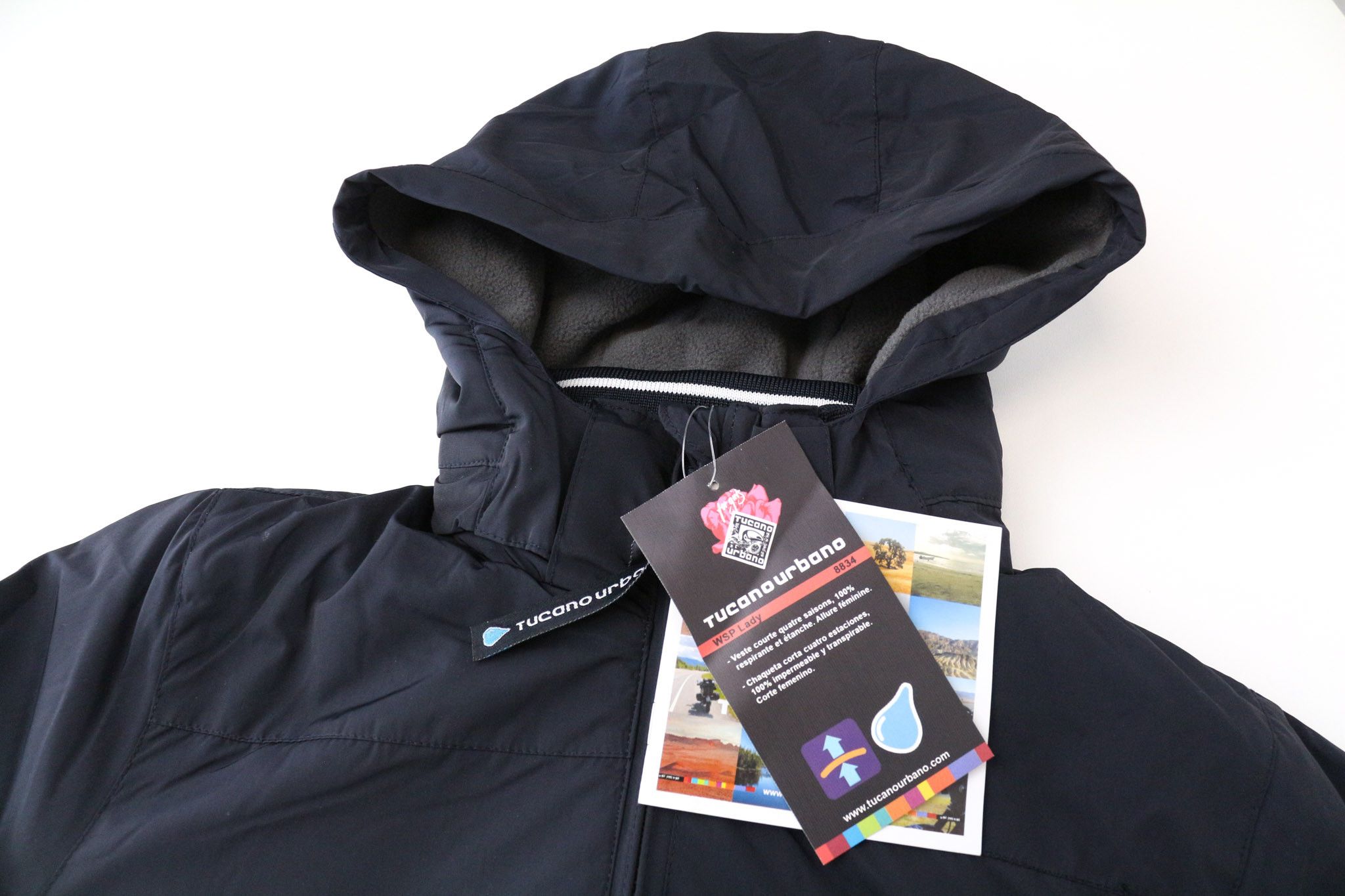 Other WSP IT38 Navy Hooded Windproof Jacket 74606 Size M / US 6-8 / IT 42-44 - 3 Thumbnail