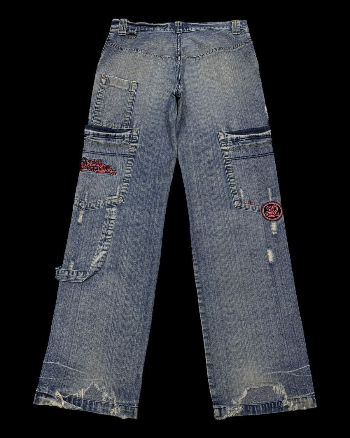 If Six Was Nine 🔥RARE BAGGY JEANS FOX JEANS MULTI POCKET SKATER PANTS Size US 34 / EU 50 - 2 Thumbnail