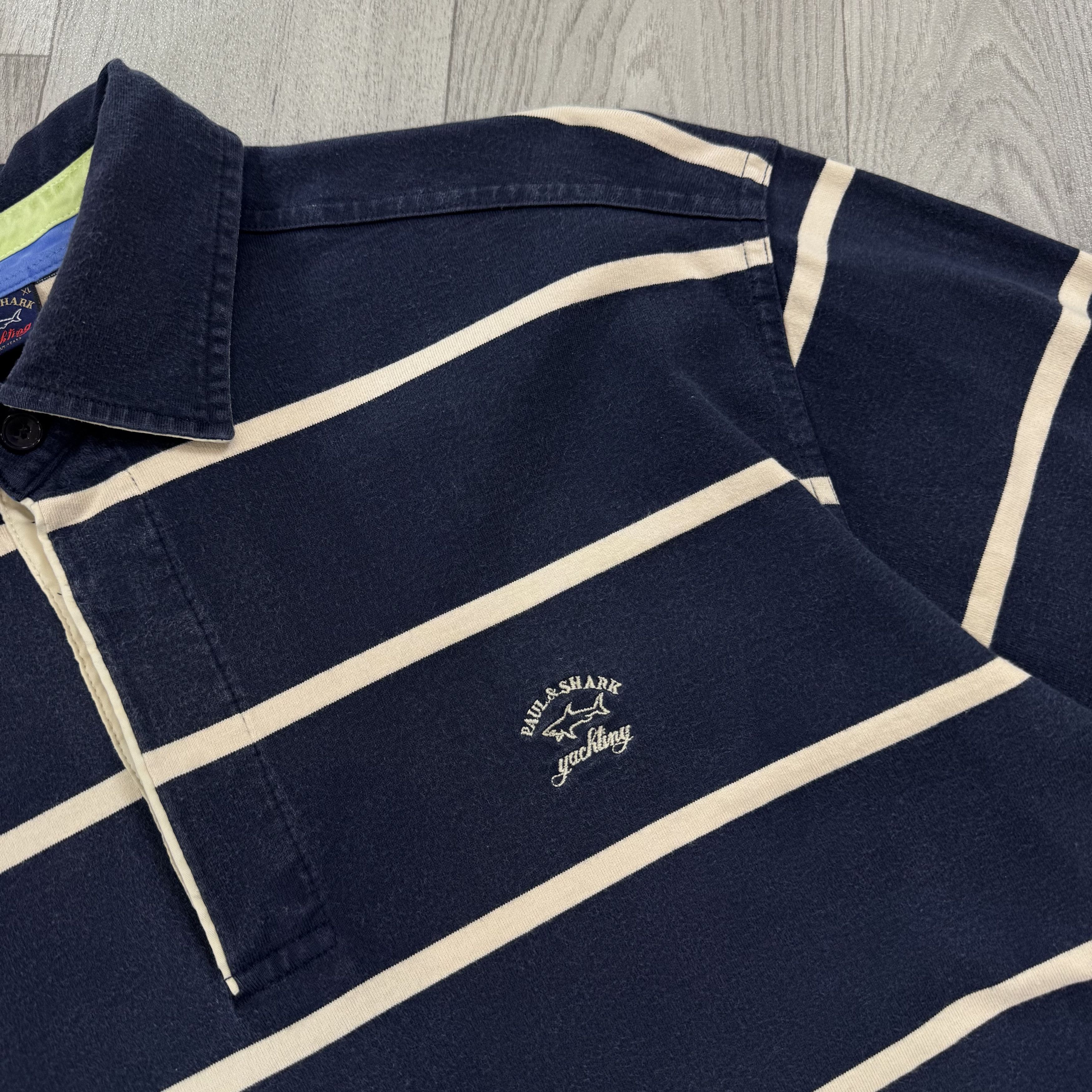 Paul & Shark Vintage Paul & Shark Striped Rugby Polo Longsleeve Tee Shirt Size US XL / EU 56 / 4 - 5 Thumbnail
