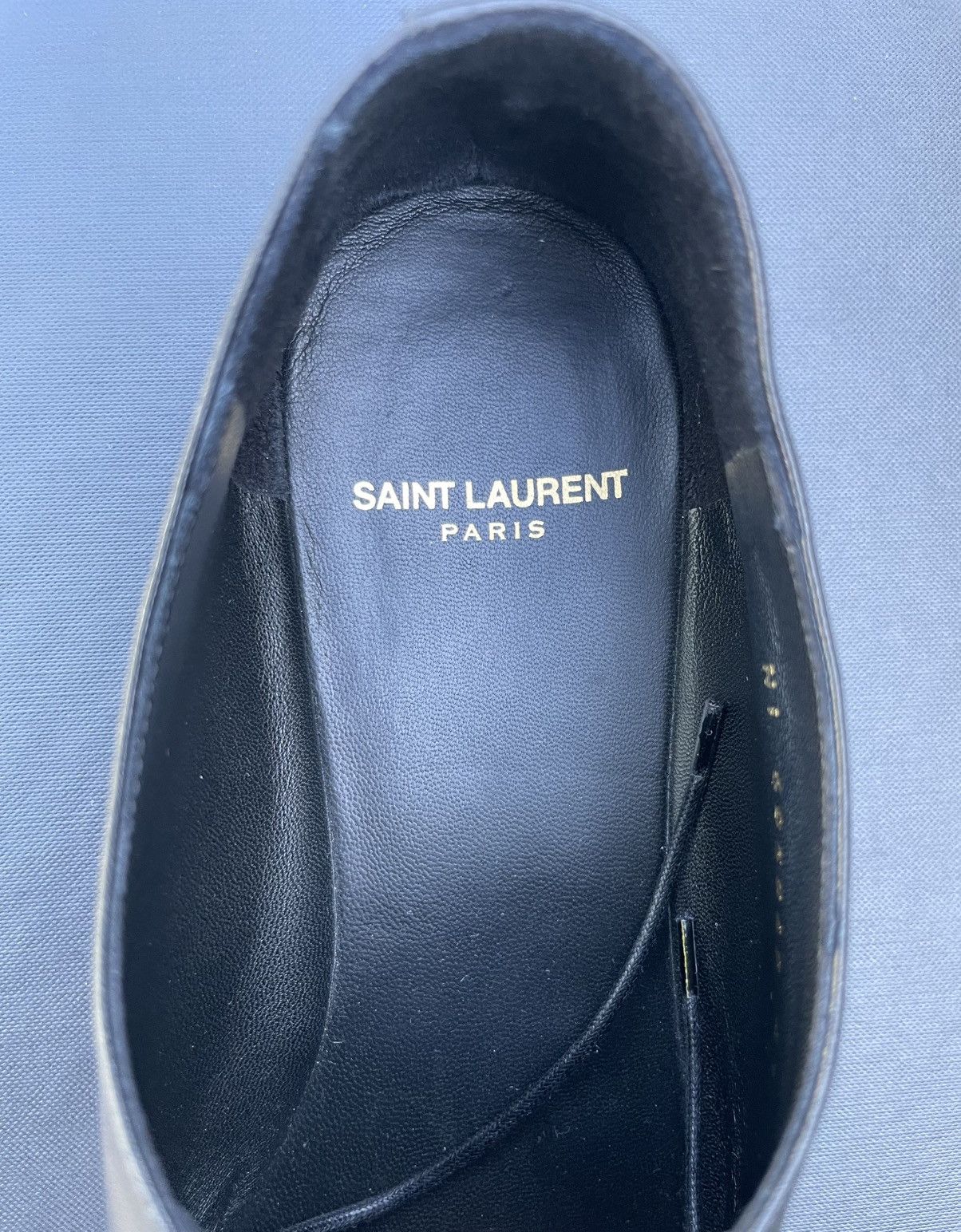 Saint Laurent Paris Saint Laurent Paris Lace Up Leather Shoes Black Low Top Size US 8 / EU 41 - 11 Thumbnail