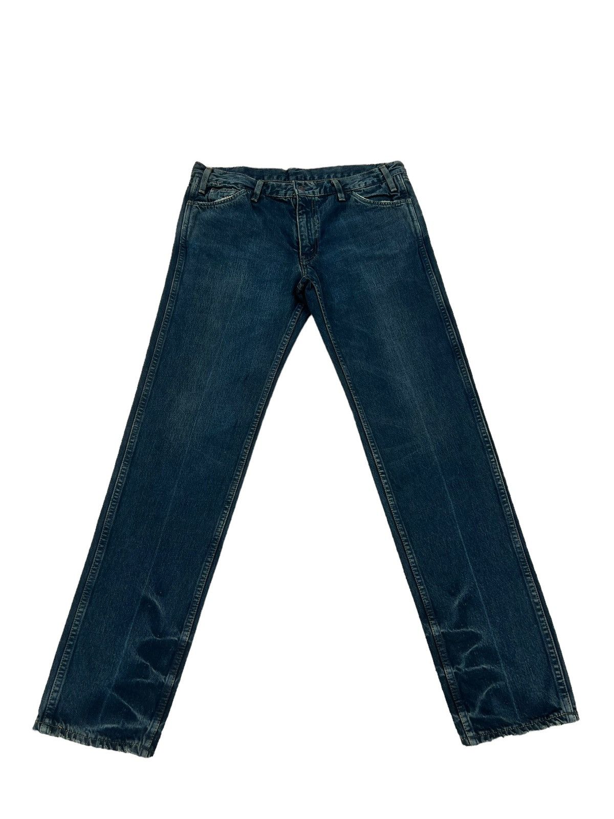 Levi's Vintage Clothing VTG 00s Levi’s 606 Big E Orange Tab Waxed Denim Slim Jeans Size US 33 - 1 Thumbnail