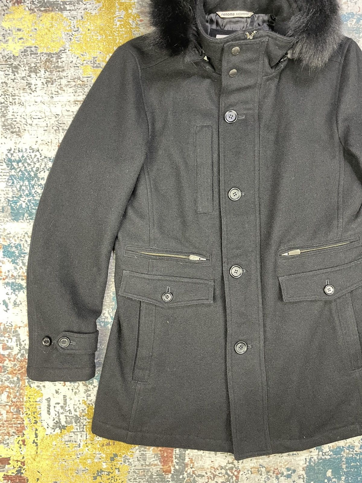 Renoma Renoma Homme Cashmere Wool Hooded Flight Coats Size US L / EU 52-54 / 3 - 3 Thumbnail