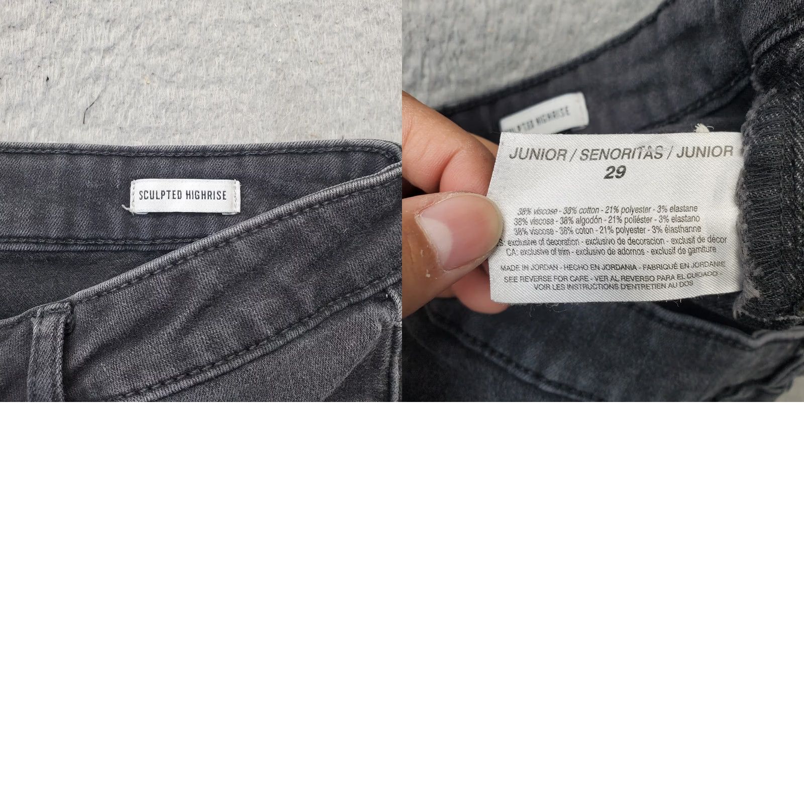 Vintage William Rast Womens 29 Black Denim Skinny Jeans High Rise Distressed Raw Hem Jeans Size 29" - 8 Thumbnail
