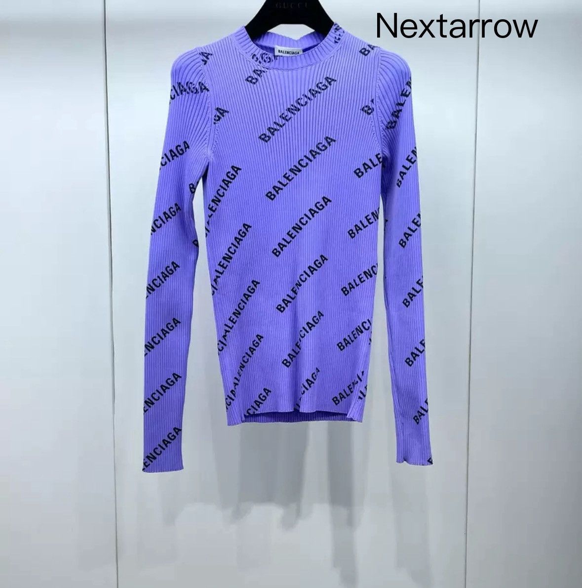 Balenciaga Balenciaga full logo knitted base shirt2412-Nextarrow Size US S / EU 44-46 / 1 - 1 Thumbnail