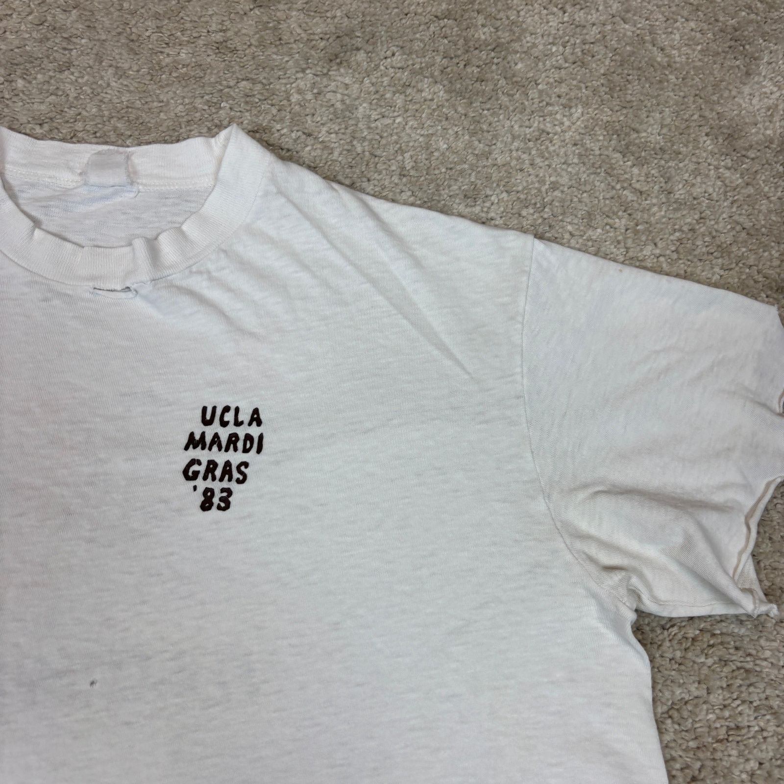 Vintage Vintage 80s UCLA Mardi Gras Fraternity T Shirt Men's Large Size US L / EU 52-54 / 3 - 3 Thumbnail