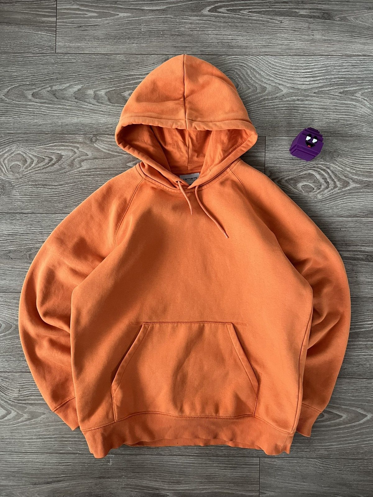 Carhartt WIP Embroidered Sleeve Logo Orange Men’s Hoodie