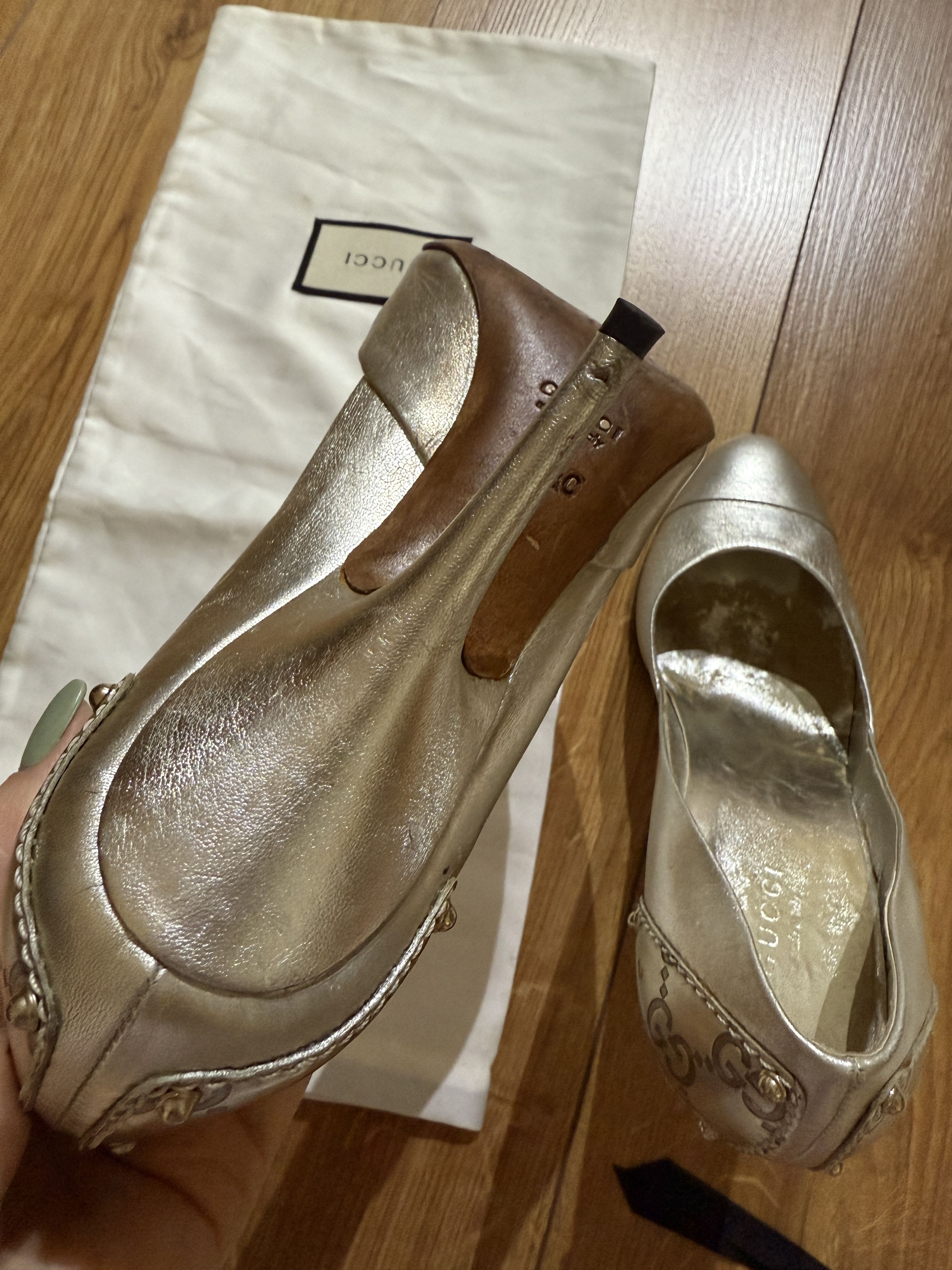 Gucci Gucci silver GG heels Size US 7 / IT 37 - 6 Thumbnail