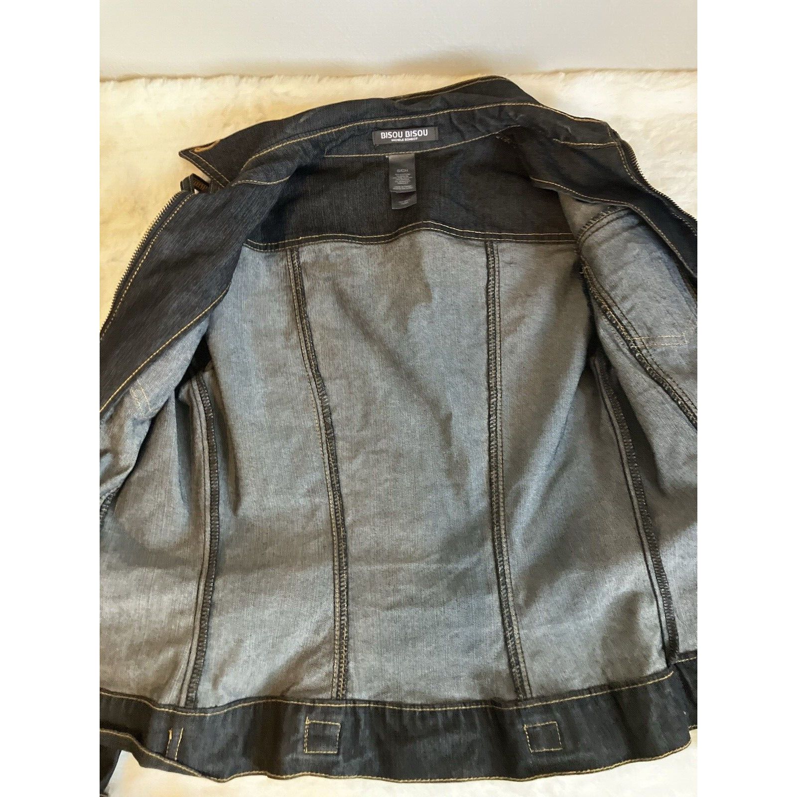 Other Bisou Bisou Womens Denim Jean Jacket Size small RN# 93677 Size L / US 10 / IT 46 - 5 Thumbnail