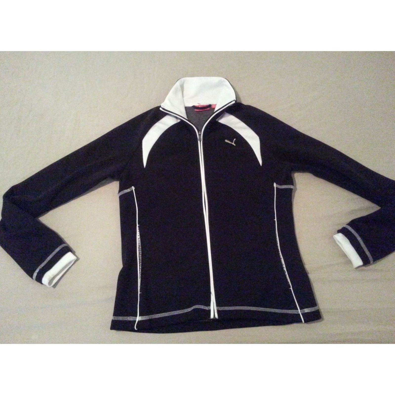 Puma Womens PUMA Full Zip Jacket XS Black Cotton Track Jacket Womens XS Black Full Zip Jacket Size XS / US 0-2 / IT 36-38 - 2 Thumbnail