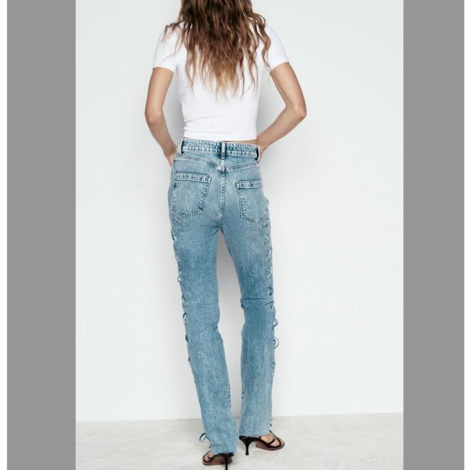Zara Zara denim jeans with lace up Size 27" / US 4 / IT 40 - 3 Thumbnail