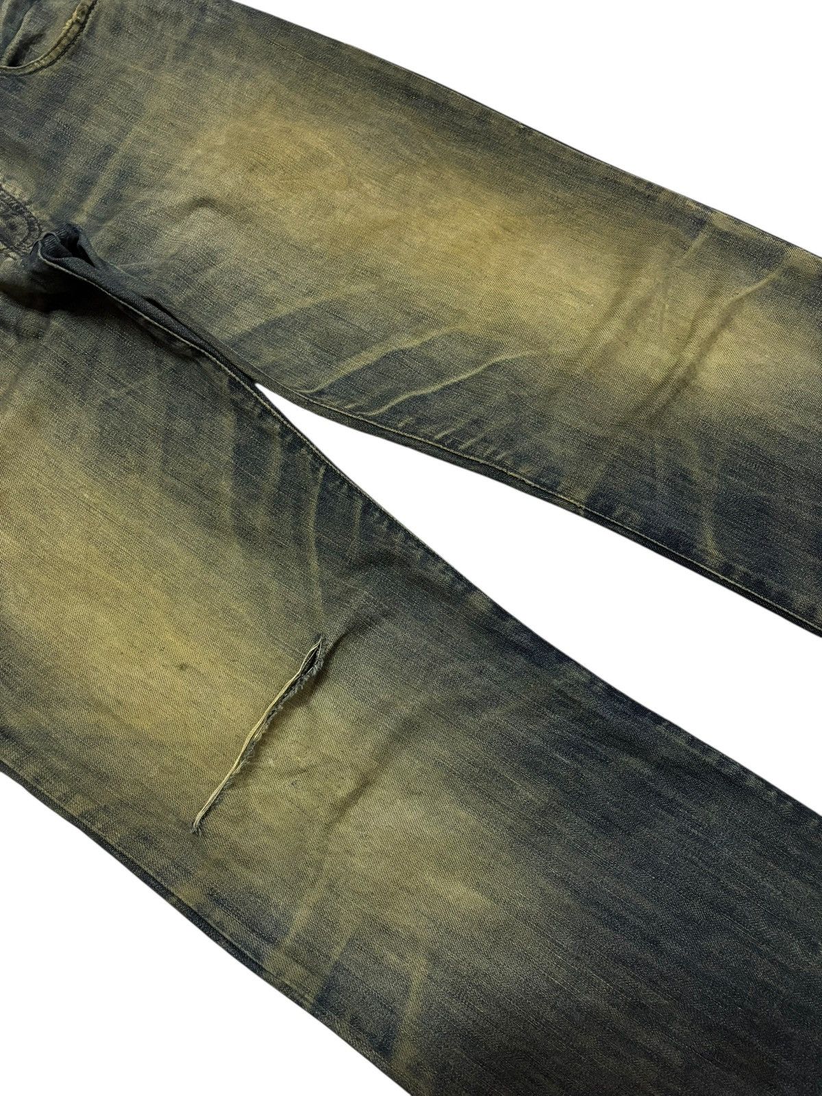 Armani Vtg 90s Emporio Armani Distressed Mud Washed Jeans Size US 33 - 5 Thumbnail