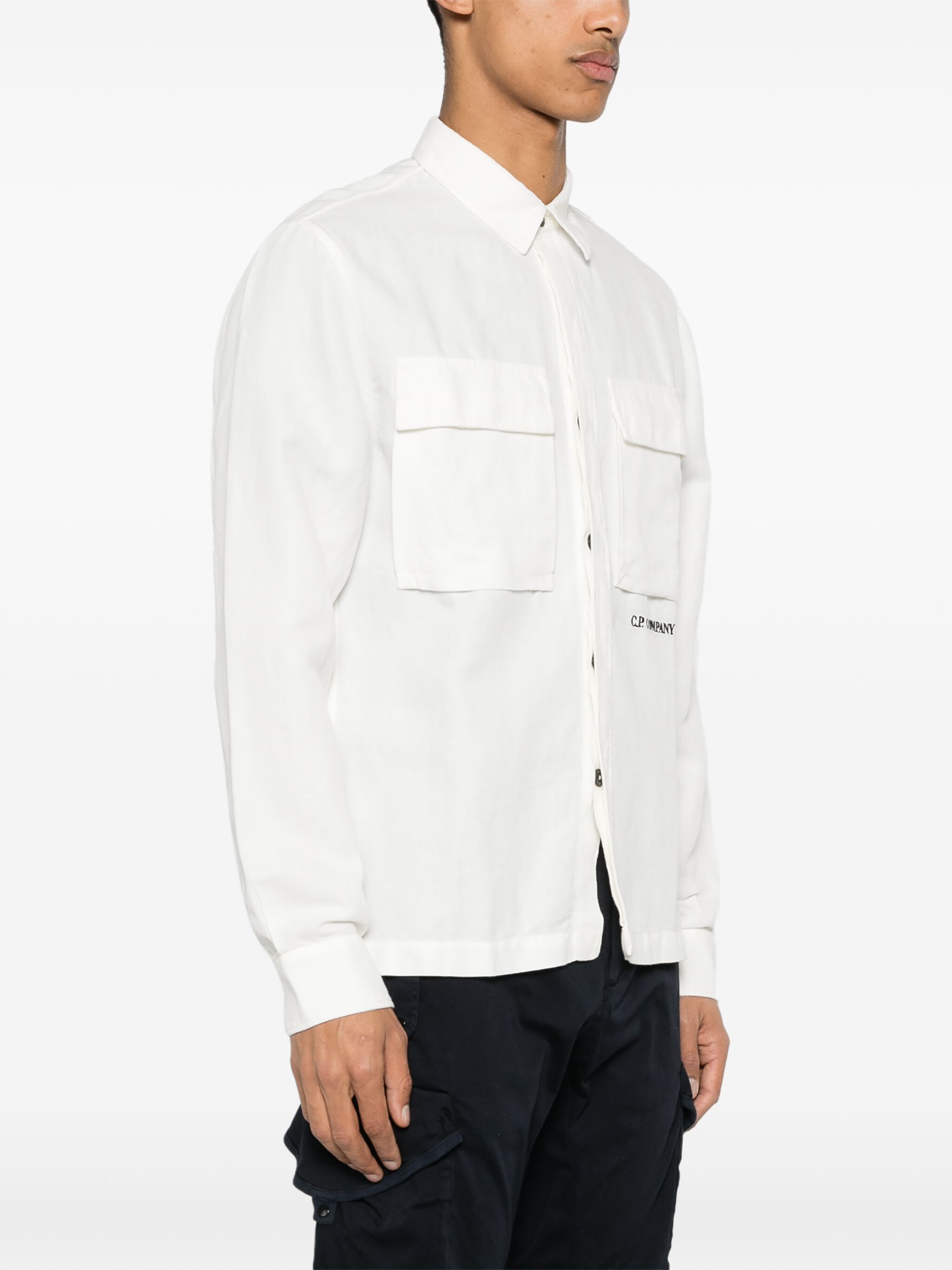 C.P. Company o1y1224 Solid Color Shirt in White Size US XL / EU 56 / 4 - 3 Thumbnail