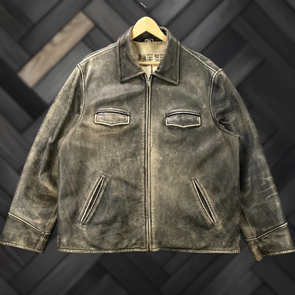 Guess × Vintage Vintage Leather Guess Racing Jacket | Grailed