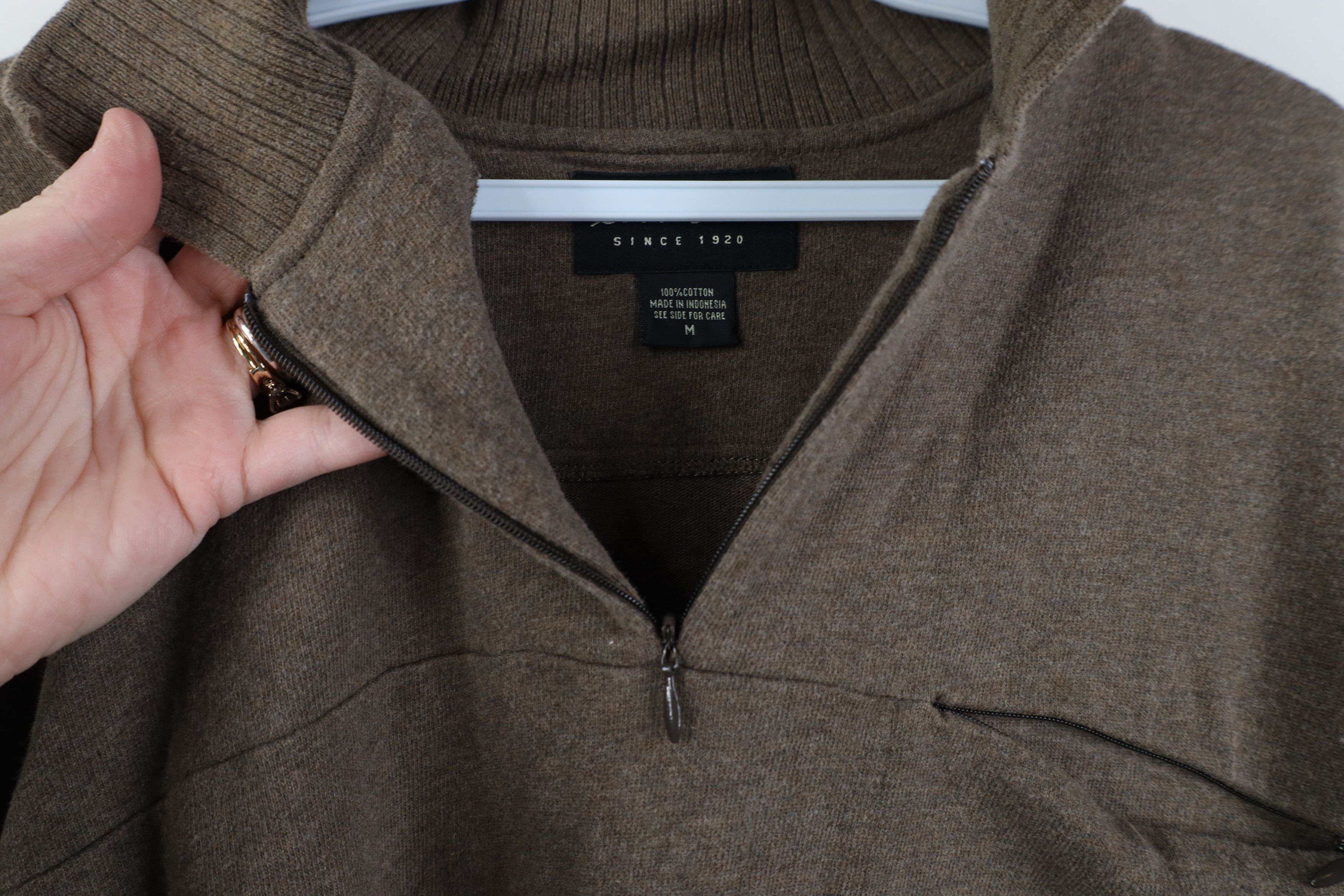 Eddie Bauer Vintage 90s Eddie Bauer Knit 1/4 Zip Collared Sweater Brown Size US M / EU 48-50 / 2 - 7 Thumbnail