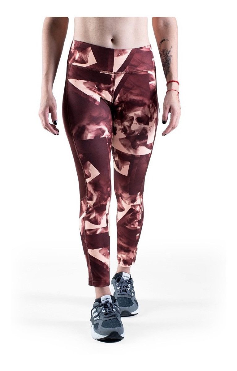 Reebok Reebok Speedwick Running Womens Smoke Print Leggings Size 28" / US 6 / IT 42 - 1 Thumbnail