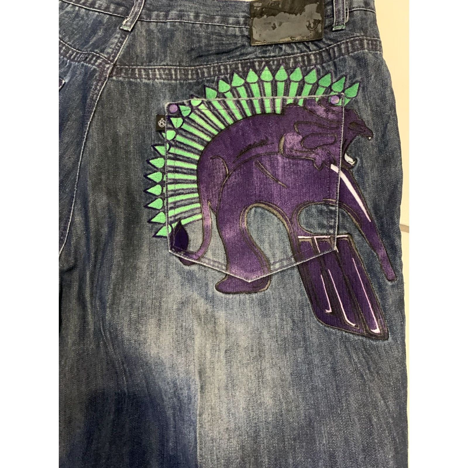 Vintage Eight 732 Jeans Men Size 44x34 Blue Casual Denim Embroidered Pockets Hip Hop Style Size US 34 / EU 50 - 6 Thumbnail