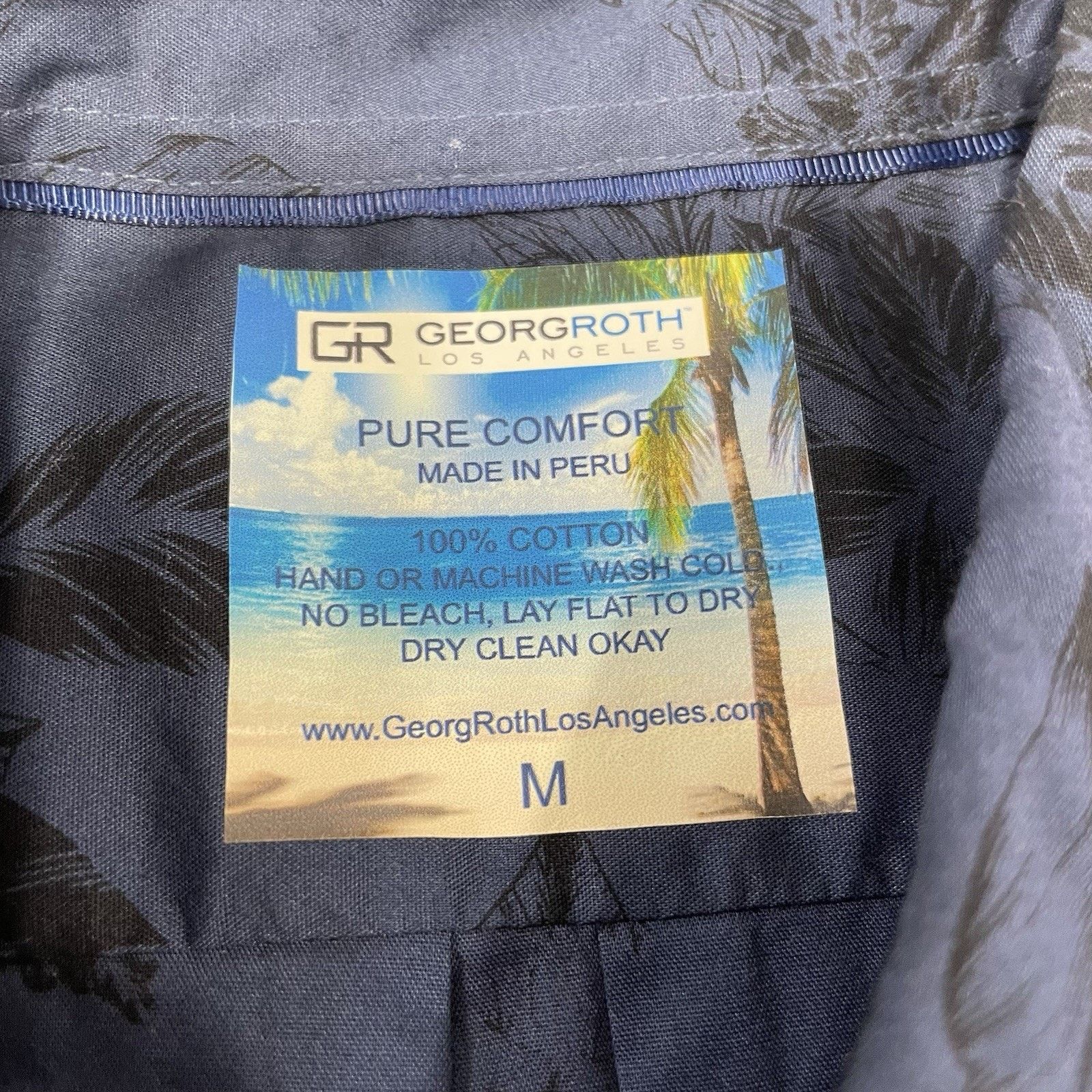 Christian Roth Georg Roth Men’s Shirt Blue Hawaii Size Medium Palm Print Size US M / EU 48-50 / 2 - 2 Thumbnail