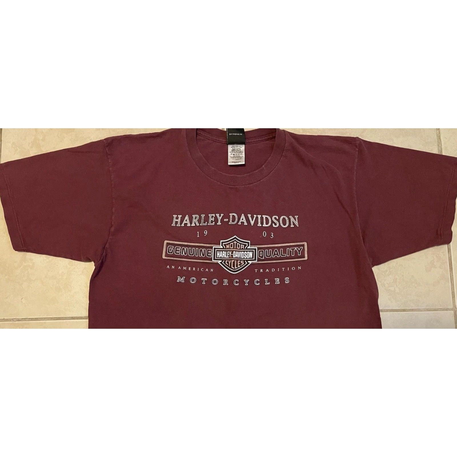 Harley Davidson VINTAGE Harley Davidson Shirt XL USA Oregon Biker Punk Grunge 90s Y2K Red USA Mens T-Shirt Size US XL / EU 56 / 4 - 7 Thumbnail
