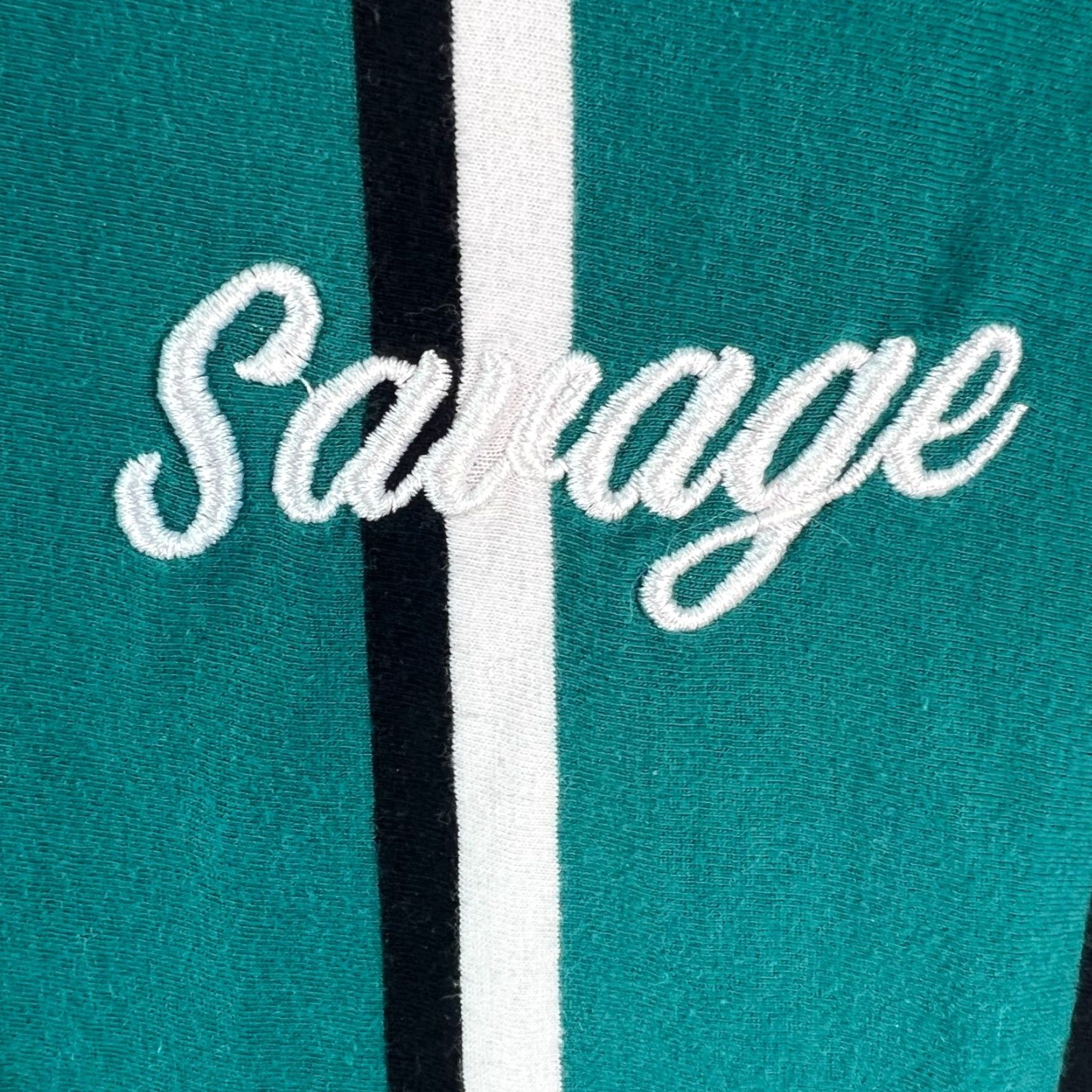 Vintage &Work Savage San Francisco Work Shirts Adult XL Green Black Striped Short Sleeve Size US XL / EU 56 / 4 - 2 Thumbnail