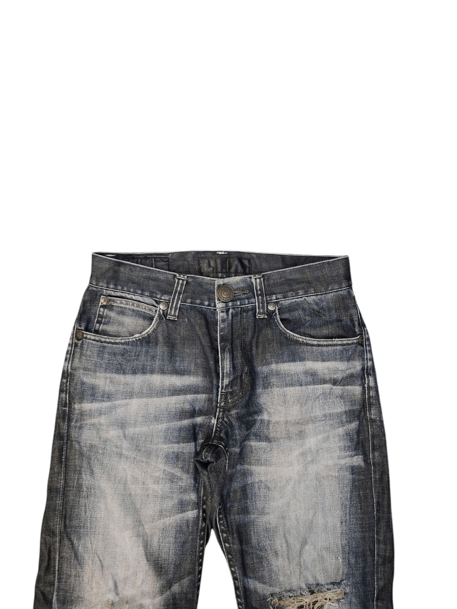 Hysteric Glamour × Undercover Vintage Y2k Back Number Japan Clawmark Distress Faded Jeans Size US 30 / EU 46 - 2 Thumbnail