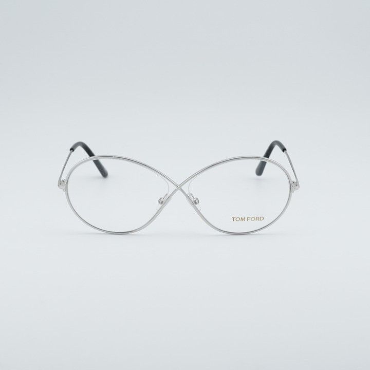 Tom Ford Tom Ford FT5517 018 Eyeglasses Shiny Rhodium 58mm Oval Frame Size ONE SIZE - 2 Thumbnail