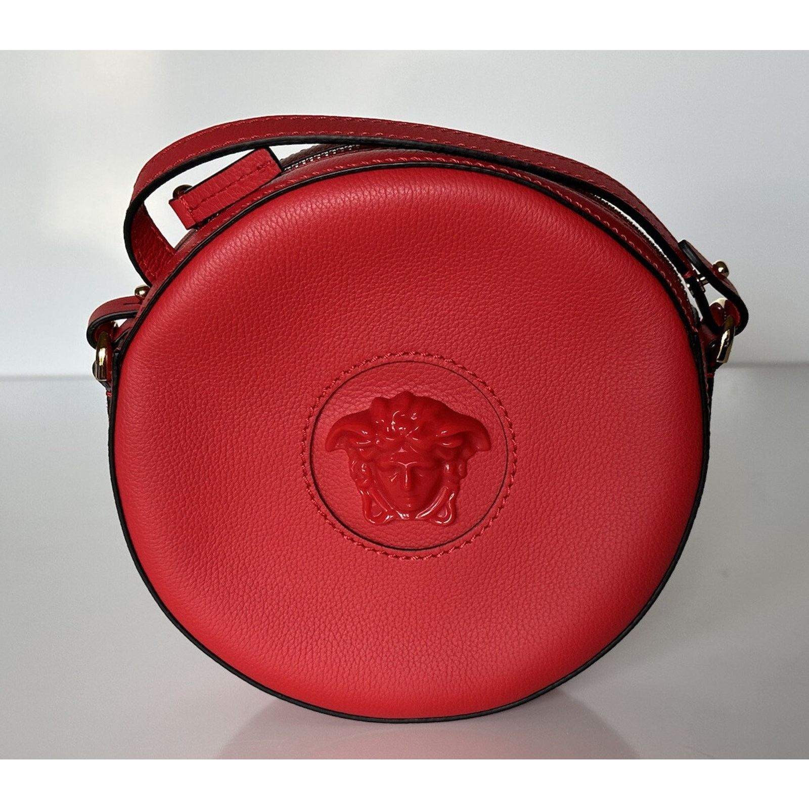 Versace Versace Medusa Head Leather Round Red Crossbody Bag DBFI050 Size ONE SIZE - 3 Thumbnail