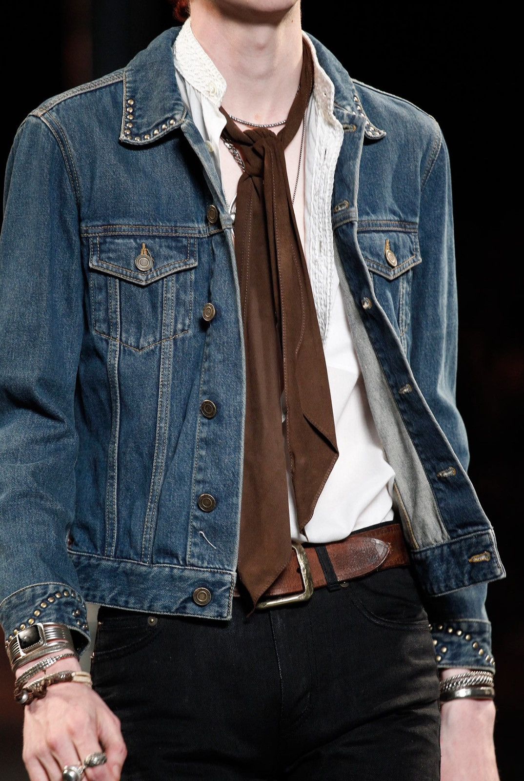 Saint Laurent Paris *RARE* Saint Laurent SS15 Runway Chrystal Denim Jacket Size US S / EU 44-46 / 1 - 2 Thumbnail
