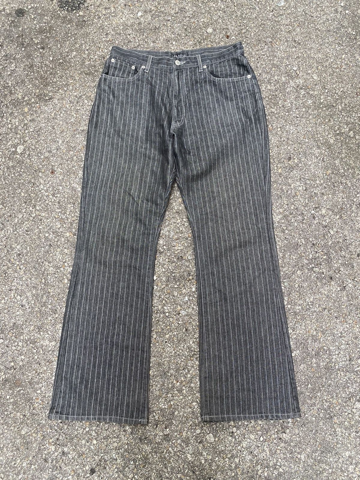 Flare Jeans B.C Factory Striped Denim Boot Cut Bottom Bell