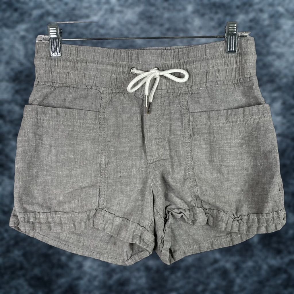 Athleta Athleta Shorts Women 4 Gray 4" Cabo 100% Linen Hiking Outdoors Beach Travel Size 27" / US 4 / IT 40 - 1 Thumbnail