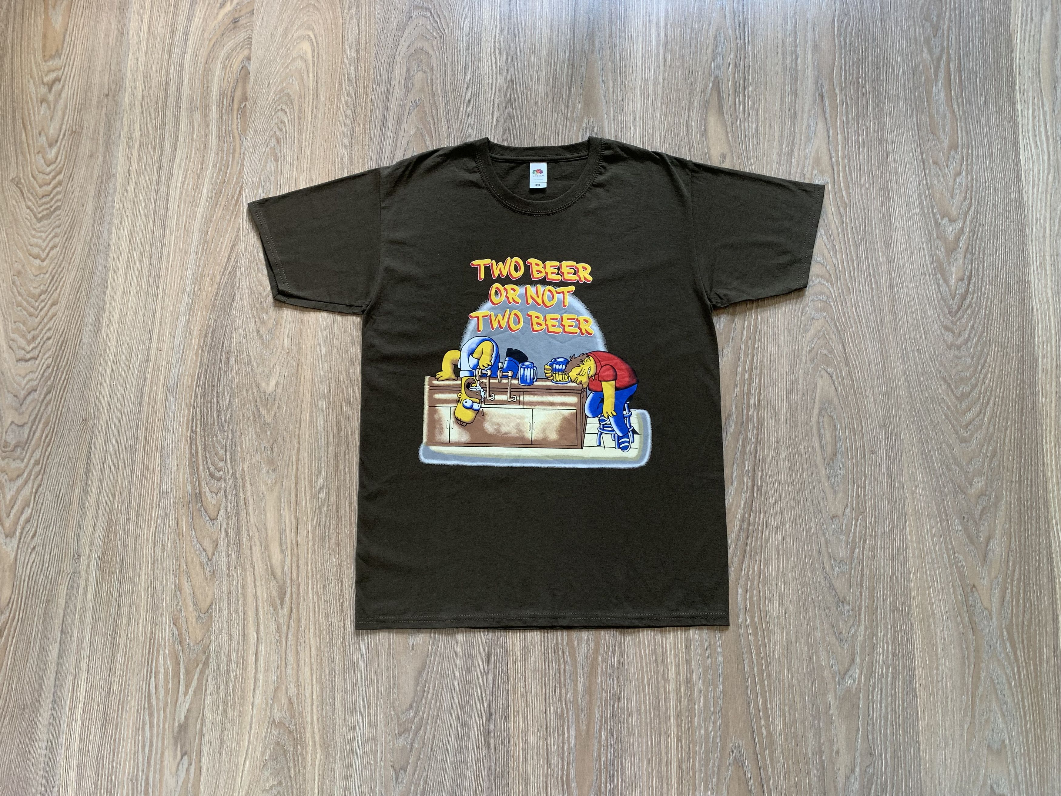 Fruit Of The Loom × The Simpsons × Vintage Vintage The Simpson Two Beer or Not Two Beer T Shirt Size US M / EU 48-50 / 2 - 9 Thumbnail