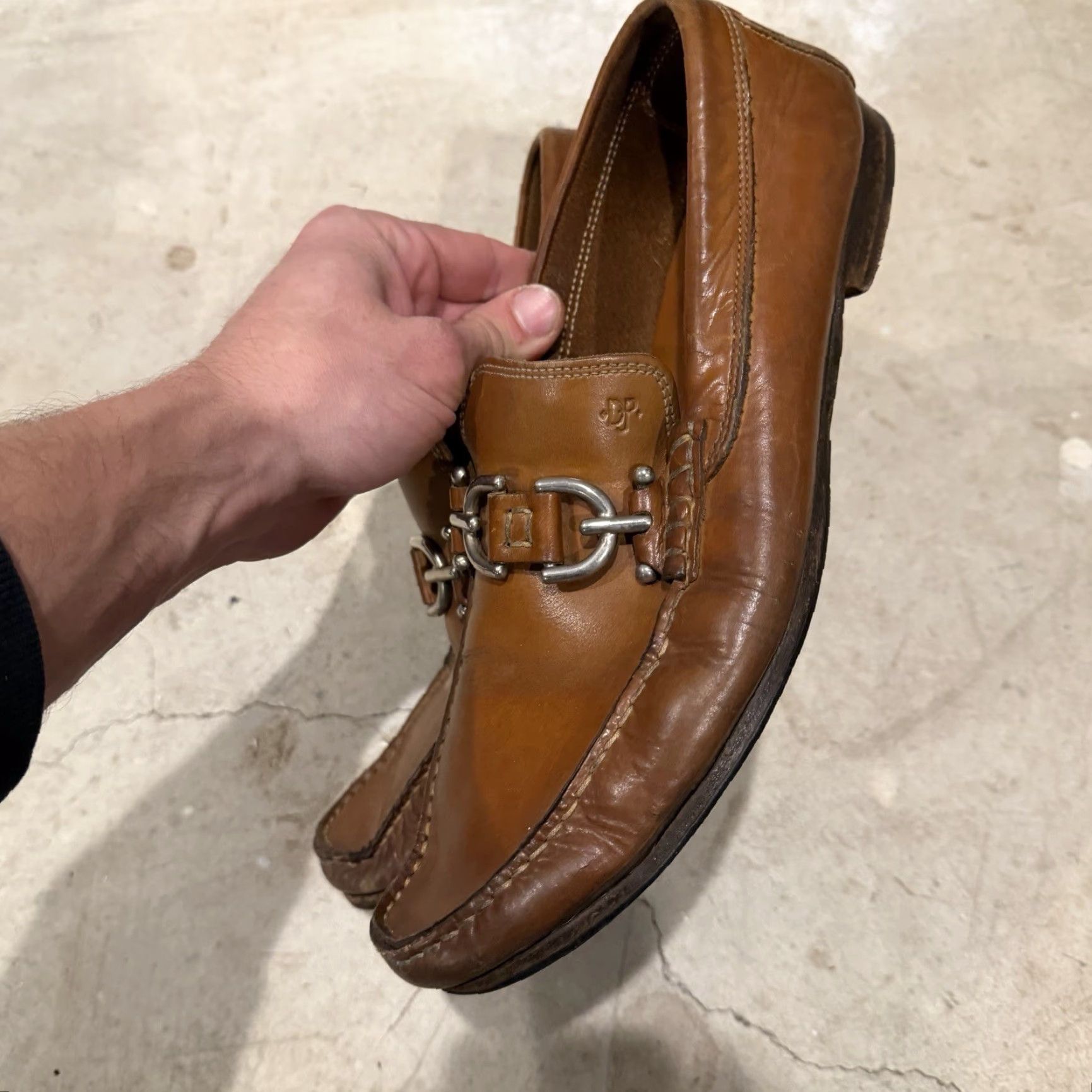 Donald Pliner DONALD PLINER Dustee Brown Leather Loafers Mens 9.5 M Italy Dress/Casual Slip On Suede Leather Cushioned Size US 9 / EU 42 - 5 Thumbnail