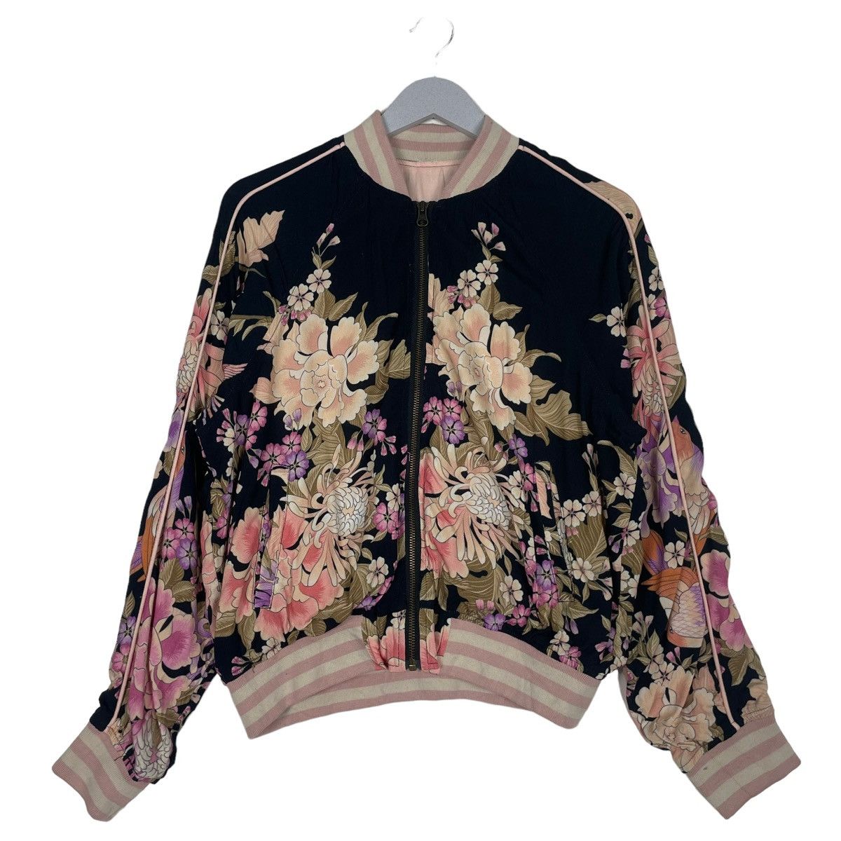Japanese Brand 💥SUKAJAN SAKURA FLORAL REVERSIBLE ZIPPER JACKET Size M / US 6-8 / IT 42-44 - 1 Thumbnail