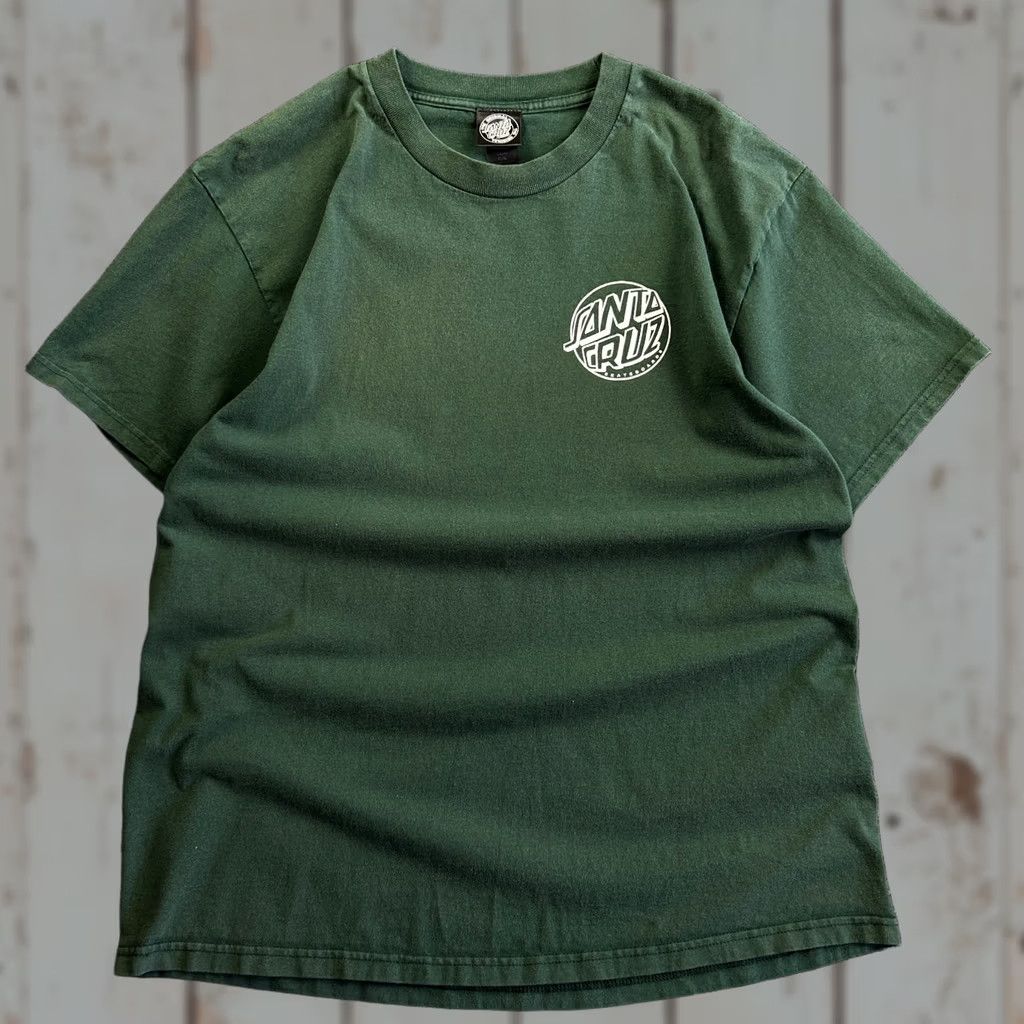 Vintage VINTAGE Santa Cruz T Shirt Green L Fisheye Logo Hang Tag 90s Skater Mens Shirt Size US L / EU 52-54 / 3 - 1 Thumbnail