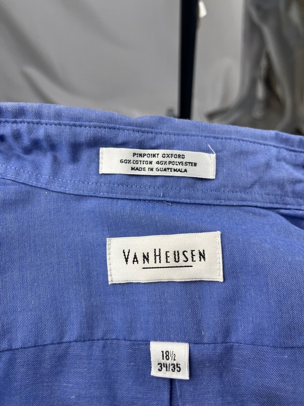 Van Heusen Van Heusen Blue Pinpoint Oxford Dress Shirt 18.5 34/35 Size US S / EU 44-46 / 1 - 6 Thumbnail