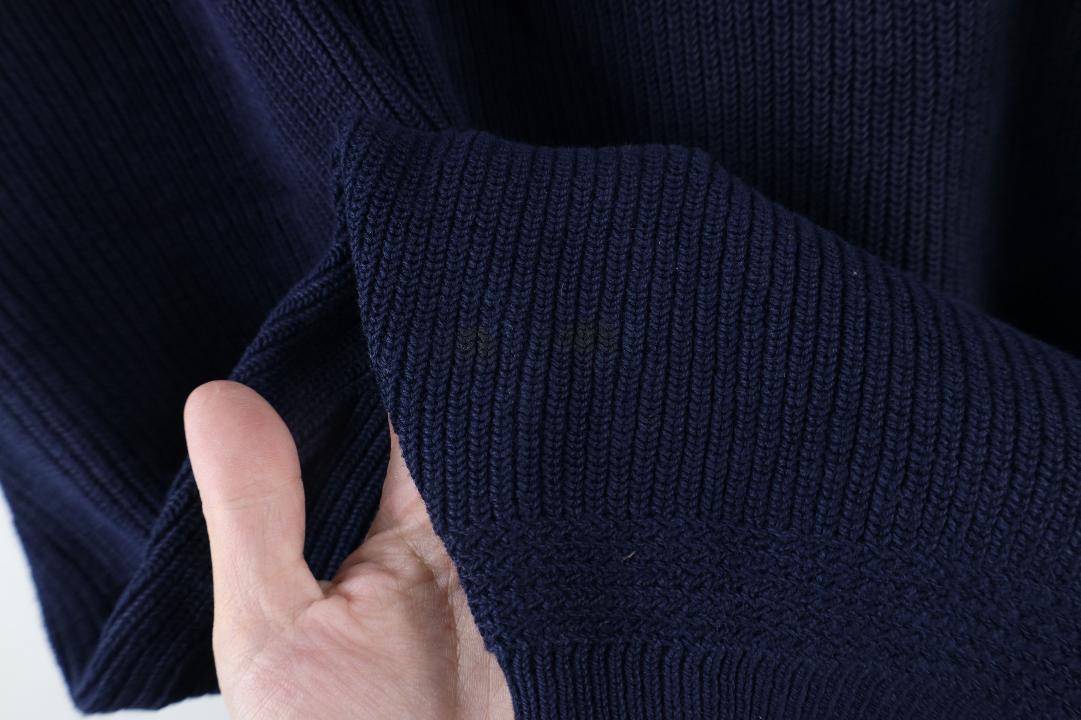 Lands' End × Vintage Vintage 90s Lands End Cotton Ribbed Knit Henley Sweater USA Size US L / EU 52-54 / 3 - 7 Thumbnail