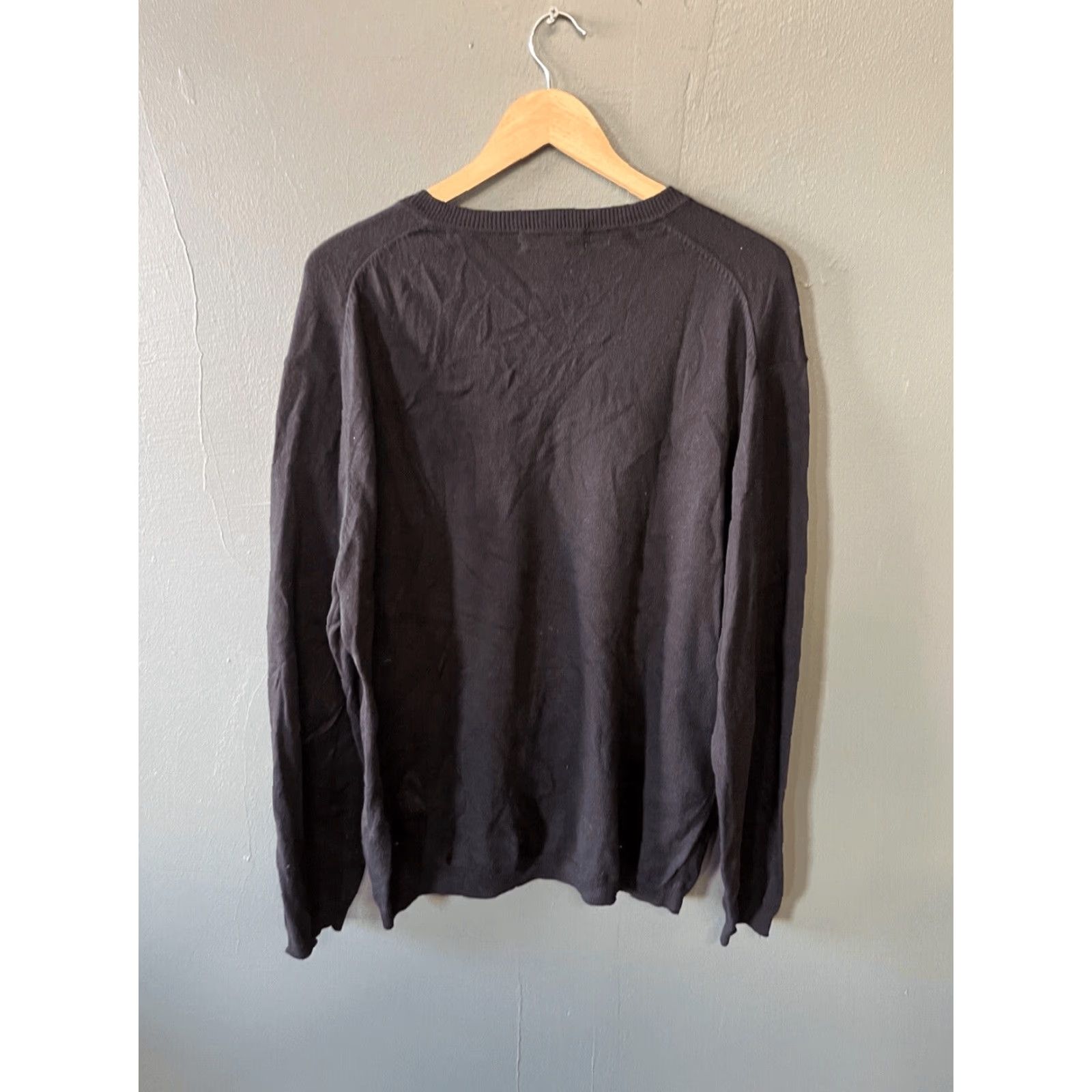 Pronto Uomo Pronto Uomo Mens Sweater Pullover V-Neck Cashmere Black L Size US L / EU 52-54 / 3 - 2 Thumbnail