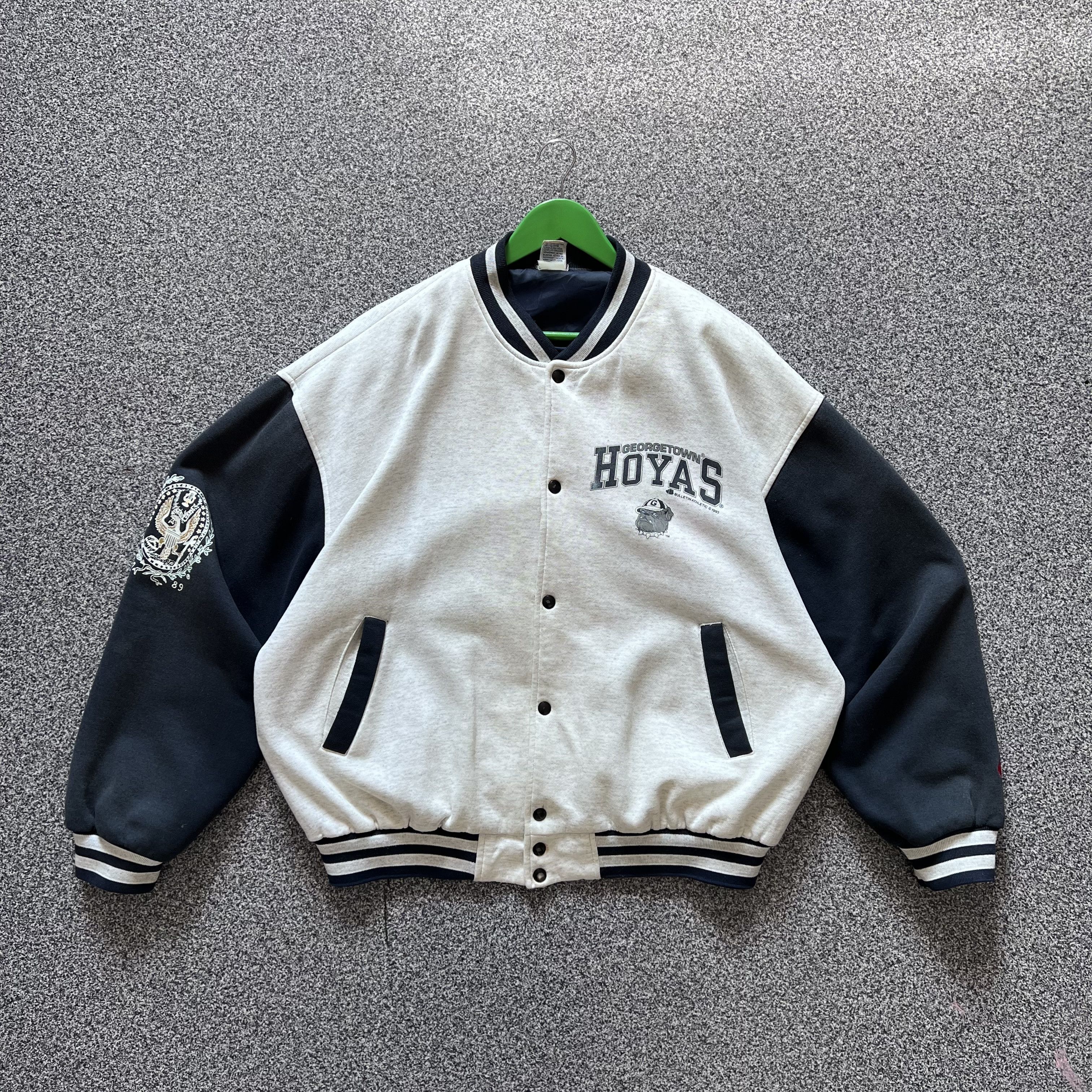 image of Varsity Jacket x Vintage 90's Georgetown Hoyas Jacket 1993 Size XL in Grey, Men's