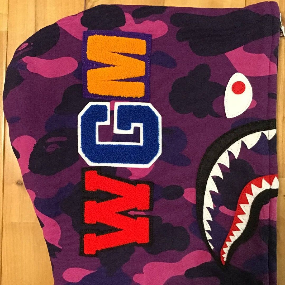 Bape BAPE Shark full zip hoodie purple camo a bathing ape Size US S / EU 44-46 / 1 - 4 Thumbnail