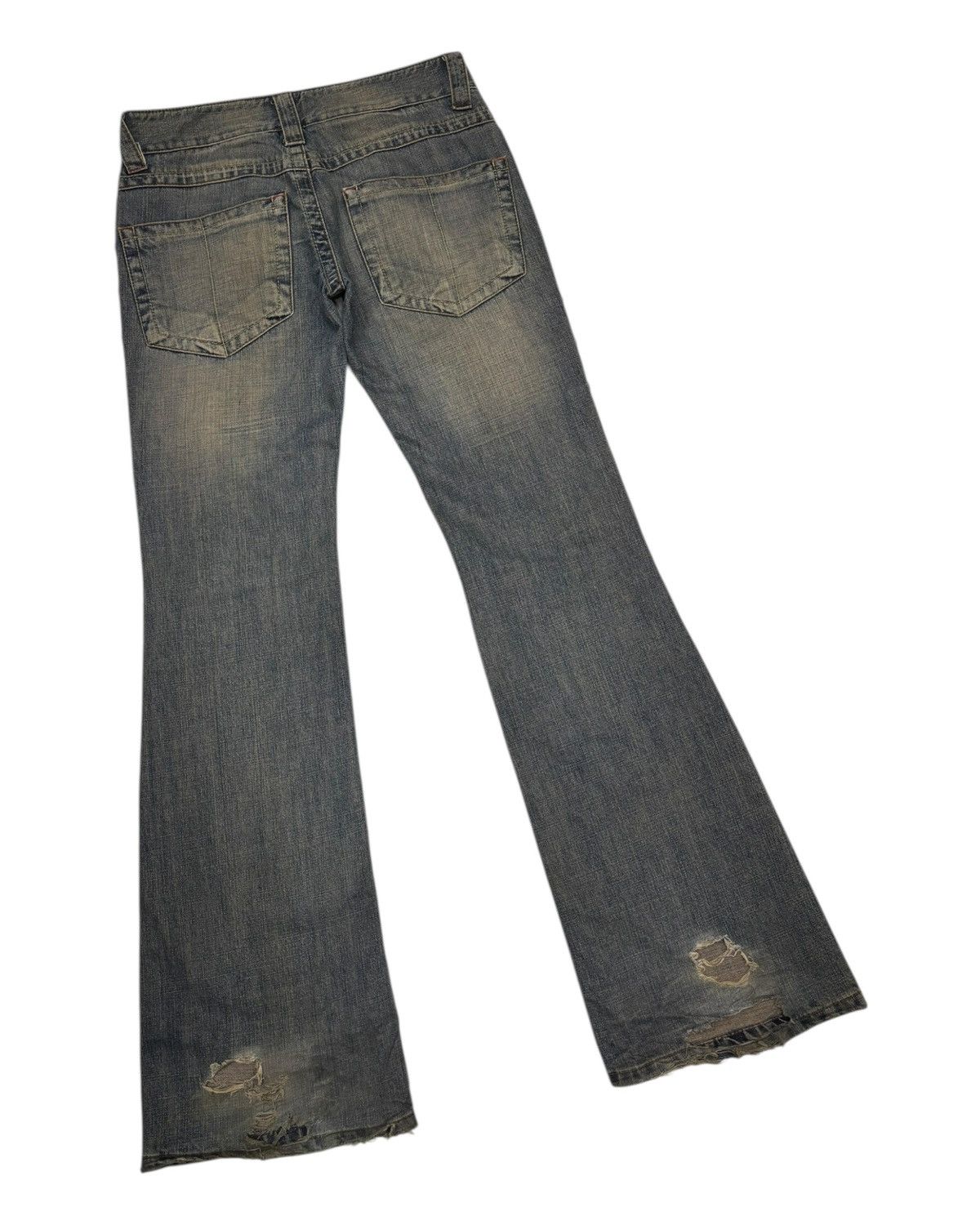 If Six Was Nine VANQUISH DISTRESSED RUSTY MUD WASH FLARE JEANS Size US 30 / EU 46 - 8 Thumbnail