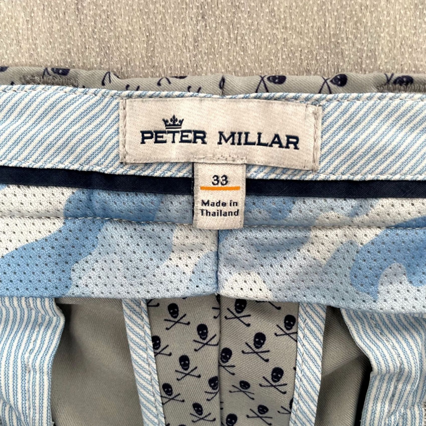 Peter Millar Peter Millar Shorts Adult 33 Gray Carrboro Short Skull Print Performance Golf Pants Size US 33 - 4 Thumbnail