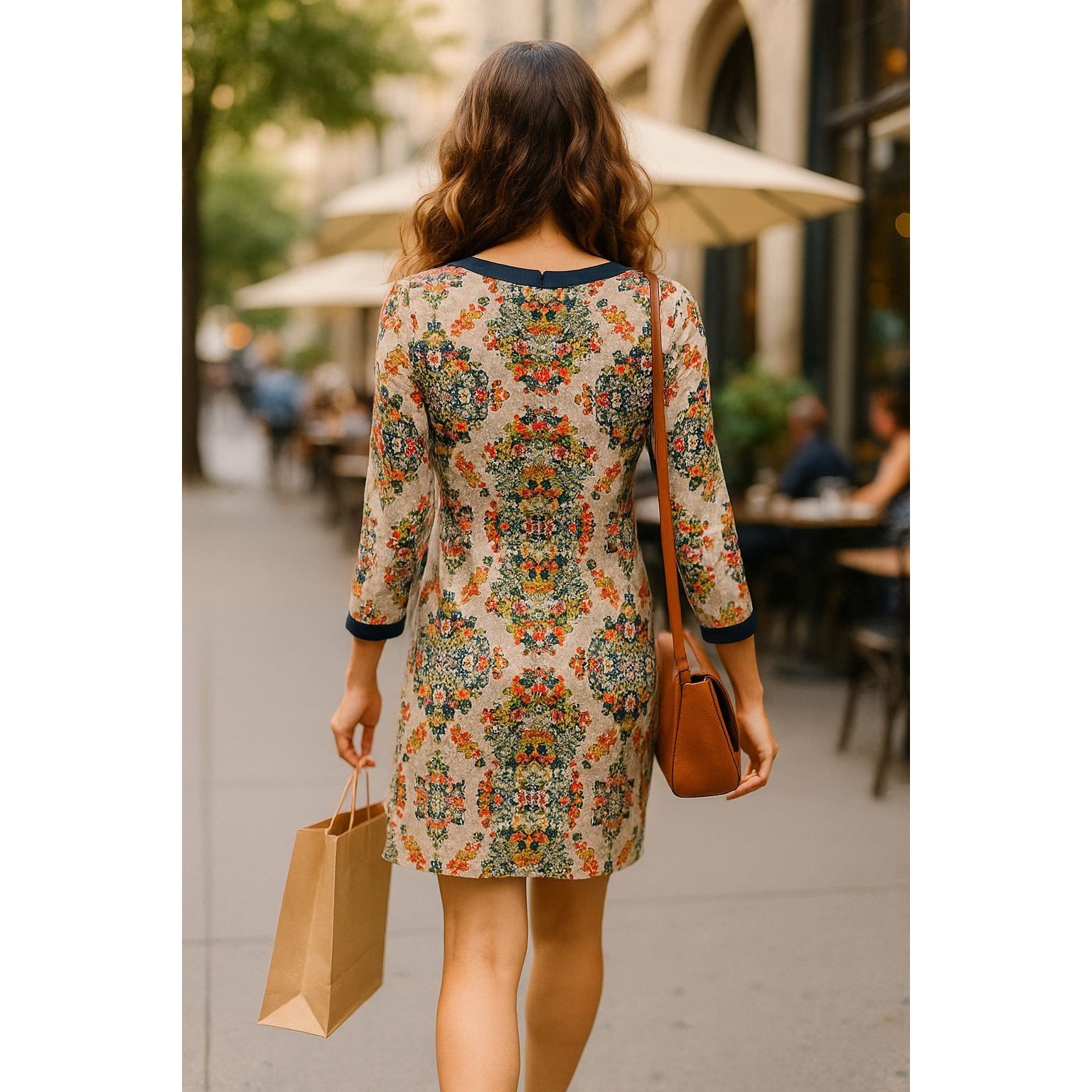 J.Crew J Crew Size 4 Silk Dress Multicolor Floral Print Long Sleeve Size S / US 4 / IT 40 - 4 Thumbnail