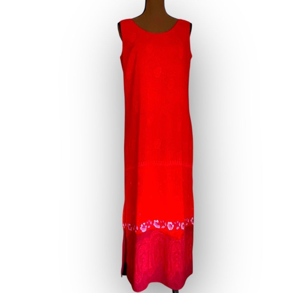 Vintage A Wild Thyme Vintage Sheer Patterned Boho Overlay Maxi Dress Red Boho, Women’s 6 Size M / US 6-8 / IT 42-44 - 1 Thumbnail