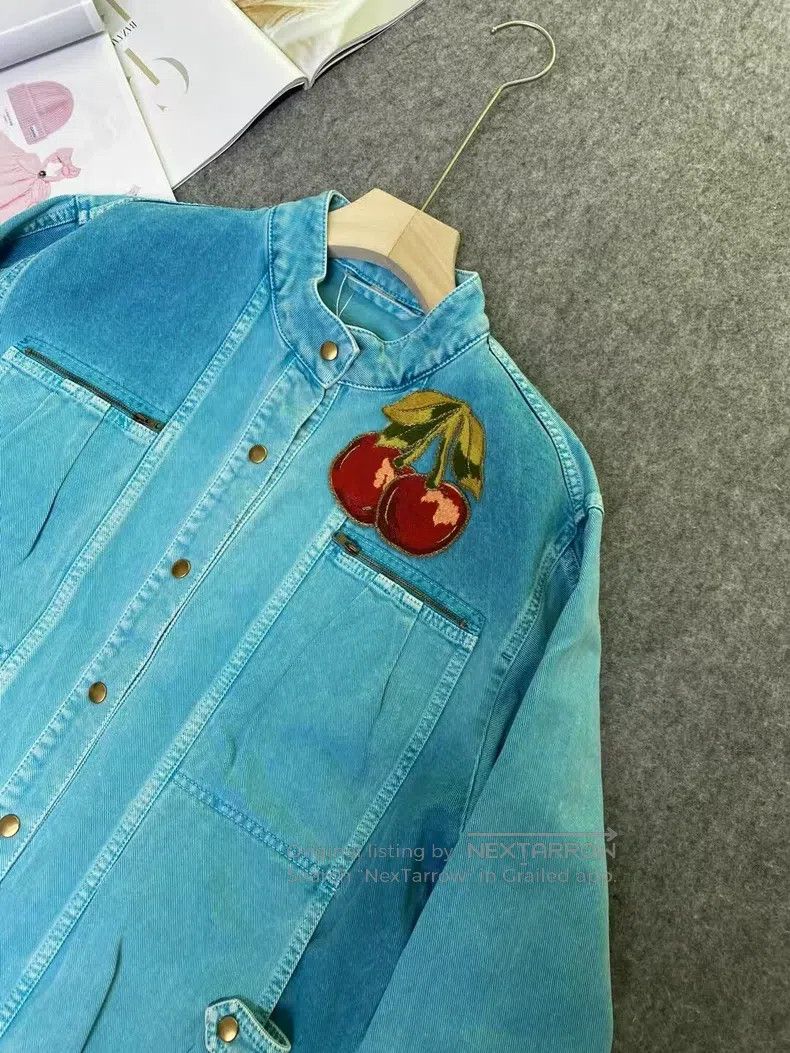 Gucci Gucci Cherry embroidered denim jacket Size XS / US 0-2 / IT 36-38 - 2 Thumbnail